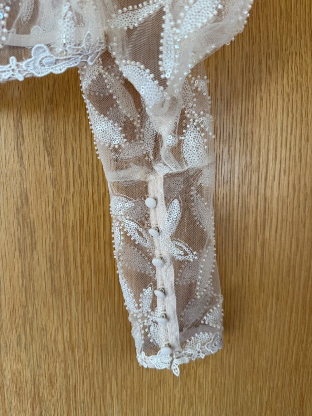 WAYF Sequin Beaded Long Sleeve Crop Top - Picture 6 of 7